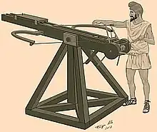Mounted version of a gastraphetes