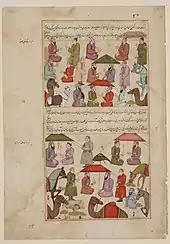 Camps of the Indian (top) and Iranian pilgrim caravans