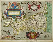 Image 2Atlas of Cornwall by Christopher Saxton from 1576 (from History of Cornwall)
