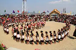 The Hornbill Festival, Kohima, Nagaland. The festival involves colourful performances, crafts, sports, food fairs, games and ceremonies.
