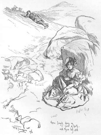 He threw himself down on a swell of heath, and there
lay still