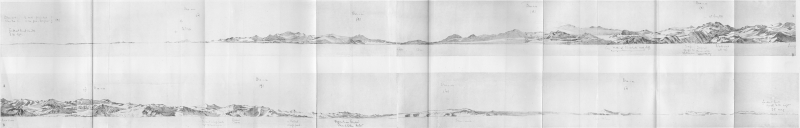 Plate III.&mdash;The Mountains Which Lie Between The Barrier And The Plateau As Seen On December 1, 1911&mdash;From the drawings by Dr. E. A. Wilson, Emery Walker, Limited, Collotypers.