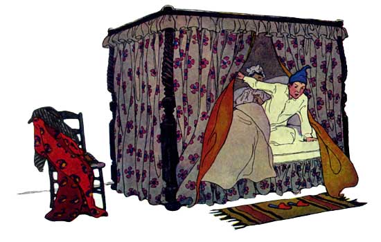 He sprang from the bed He sprang from the bed