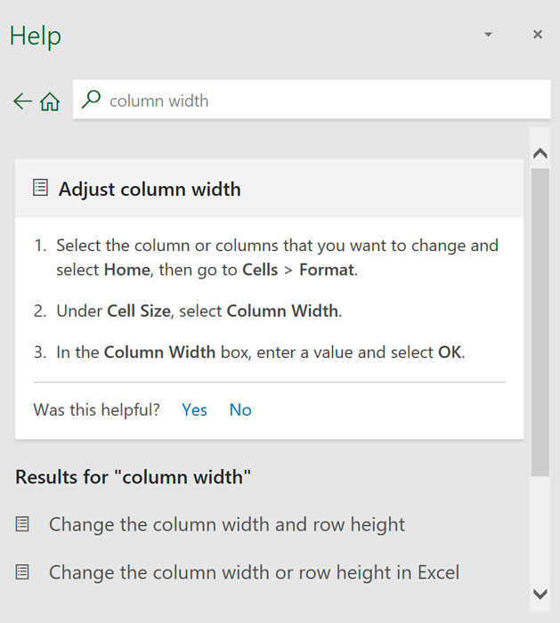 Help panel and search Help panel and search
