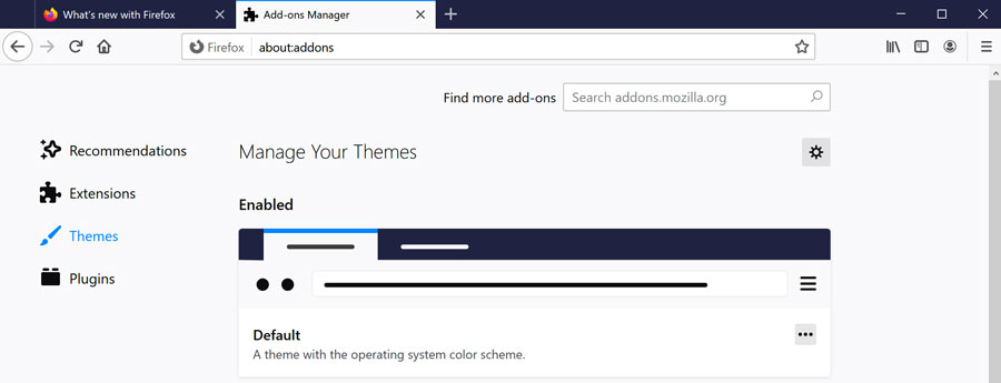 Default browser theme of Firefox Default browser theme of Firefox