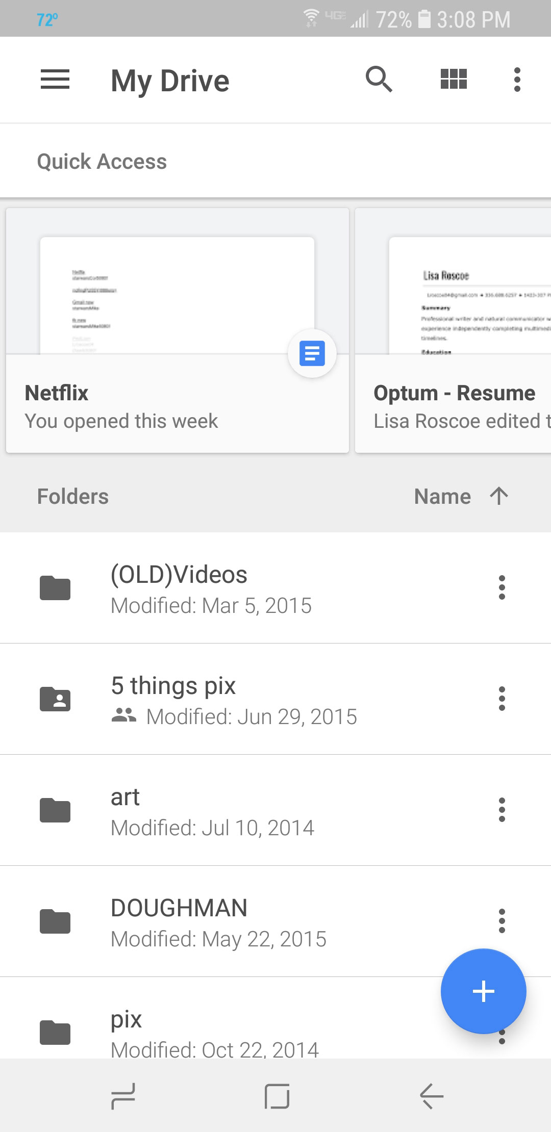 Google drive mobile interface. Google drive mobile interface.
