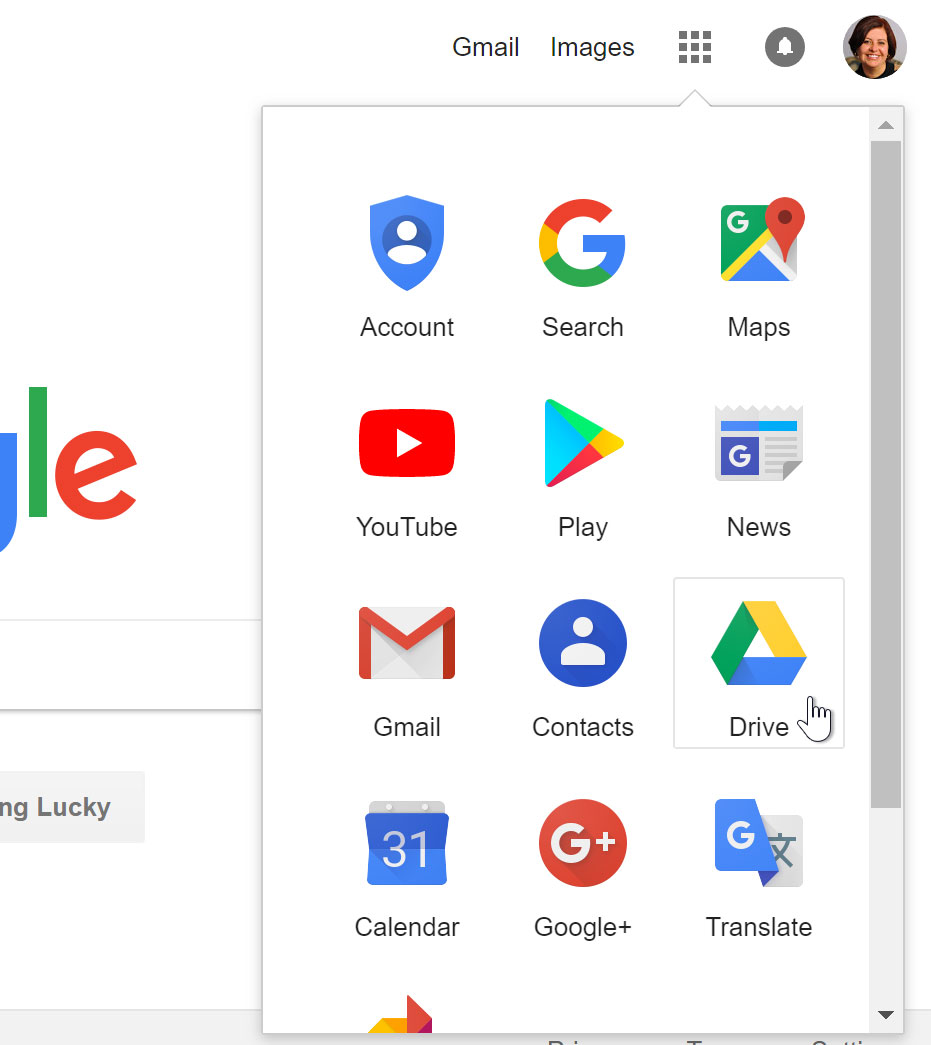 Navigating to Google Drive. Navigating to Google Drive.