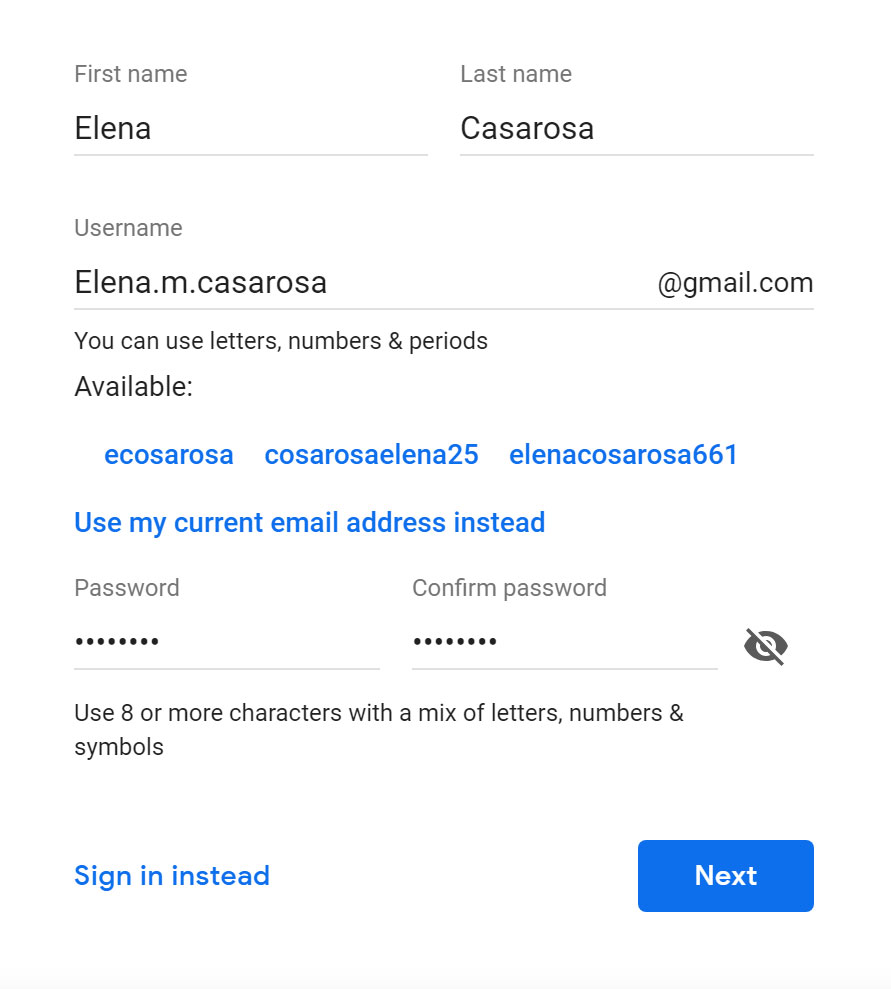 Sign up form. Sign up form.