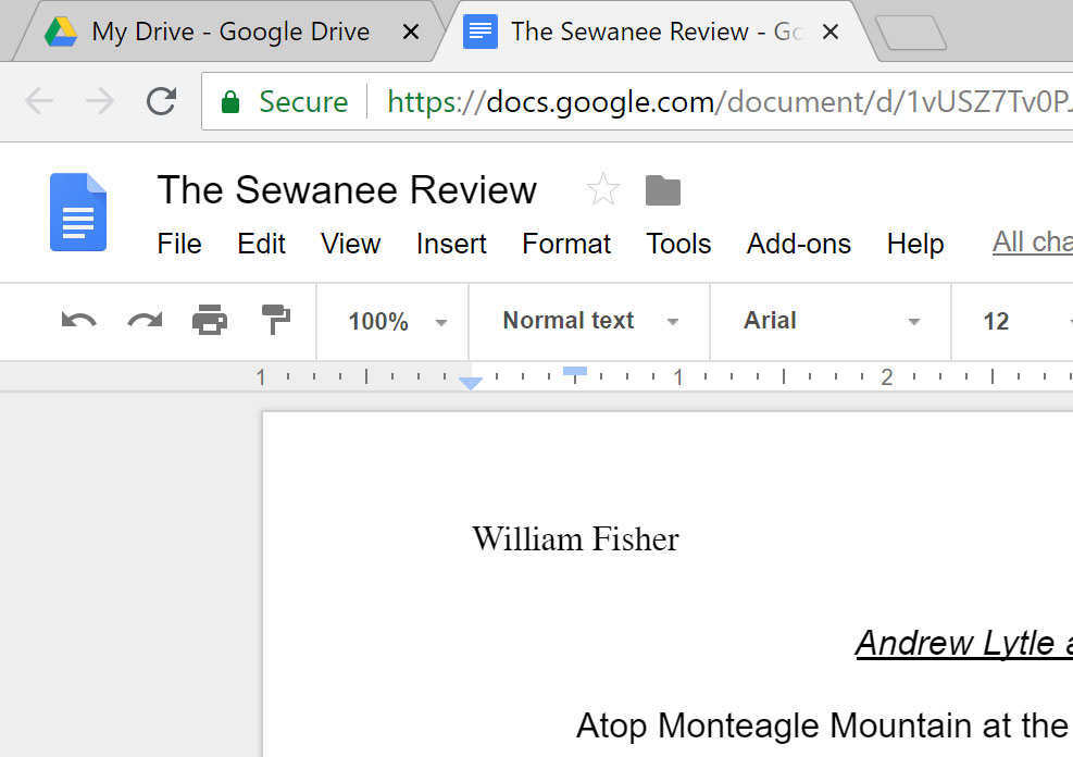 The converted file open in Google Docs. The converted file open in Google Docs.