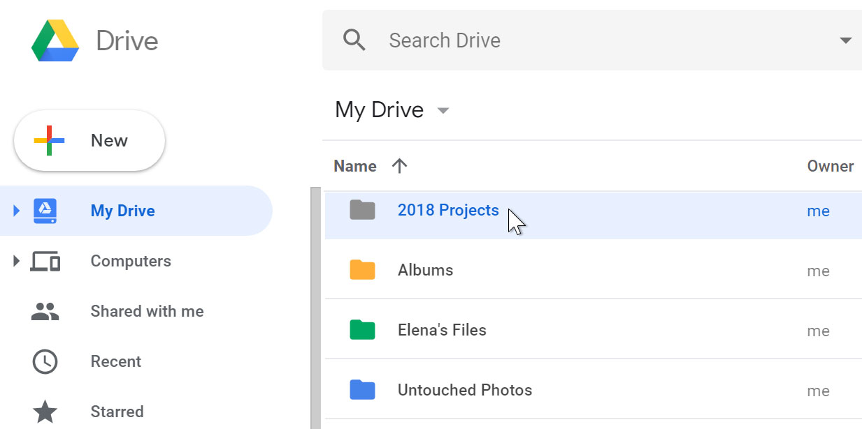 Folder on Drive. Folder on Drive.