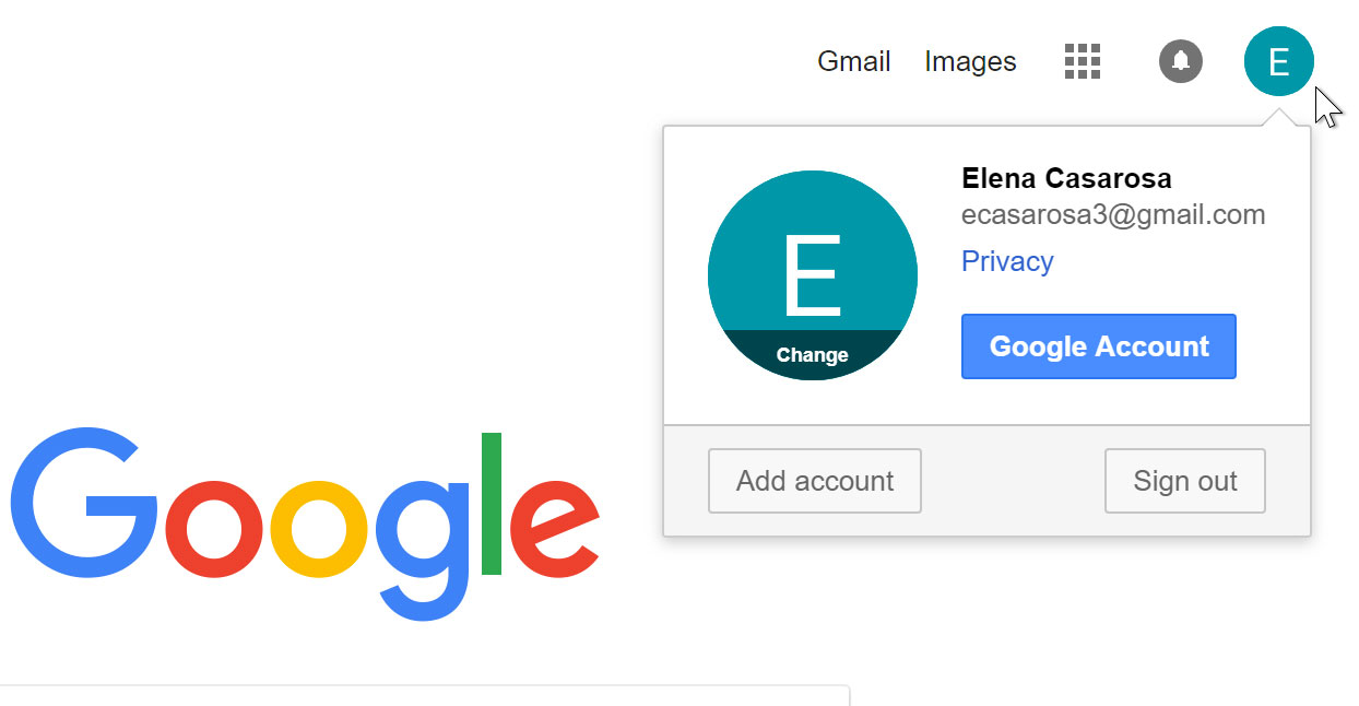 opening the account menu in the top-right corner of Google opening the account menu in the top-right corner of Google