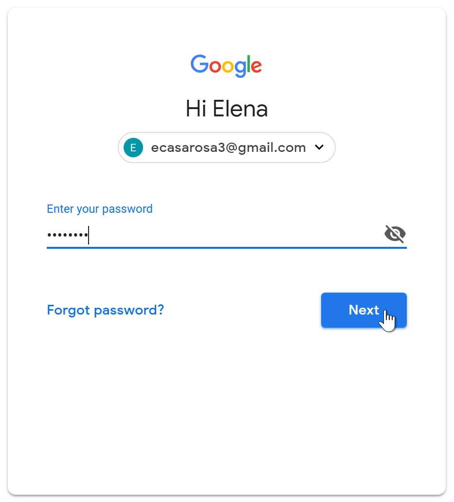 Signing in Signing in