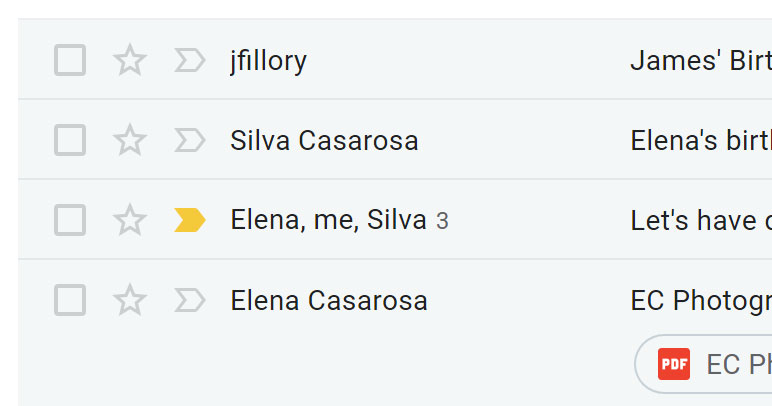 The number indicates how many emails are in a conversation The number indicates how many emails are in a conversation