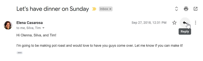Replying to an email Replying to an email
