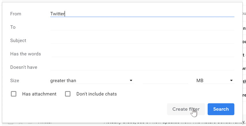 Filtering messages by sender Filtering messages by sender