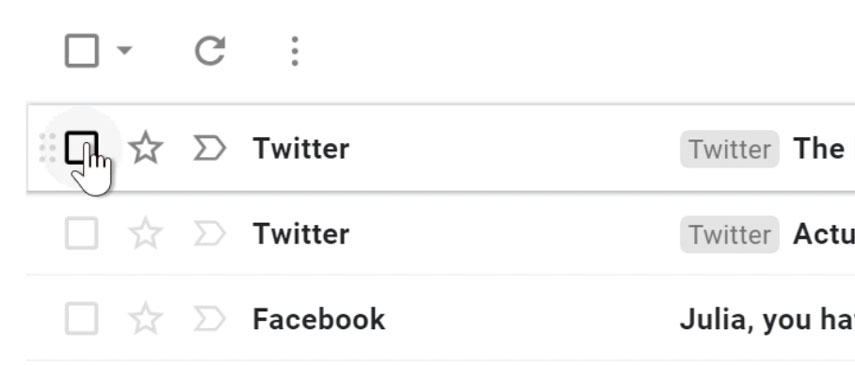 Selecting a message Selecting a message