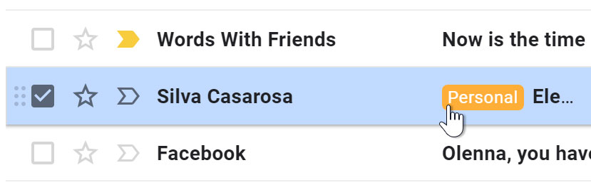 The label appears next to the subject The label appears next to the subject