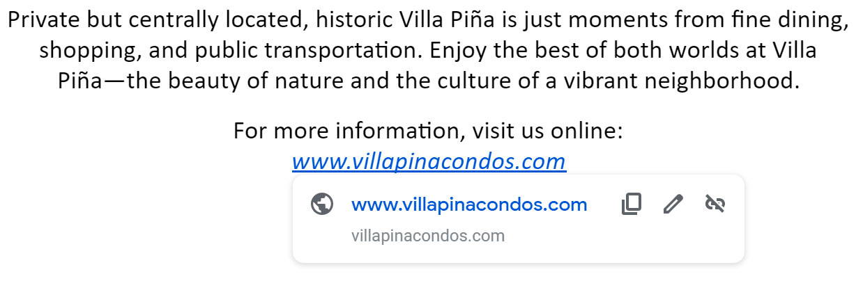 hyperlinking the url