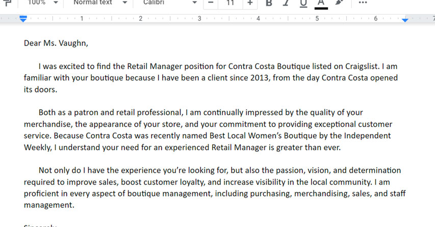 The customized indent