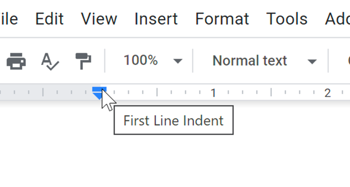 Showing First Line indent marker