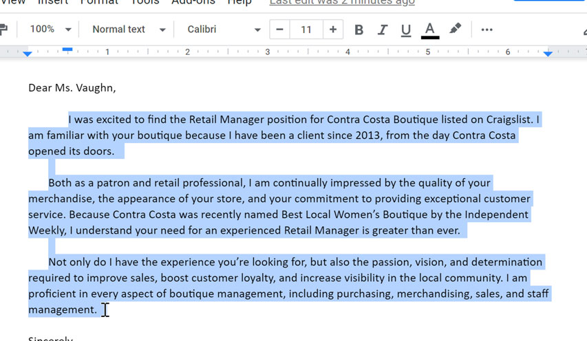 Selecting text to indent Selecting text to indent