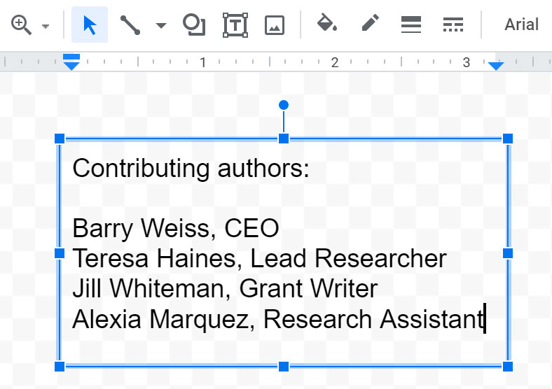 typing in the text editing box typing in the text editing box
