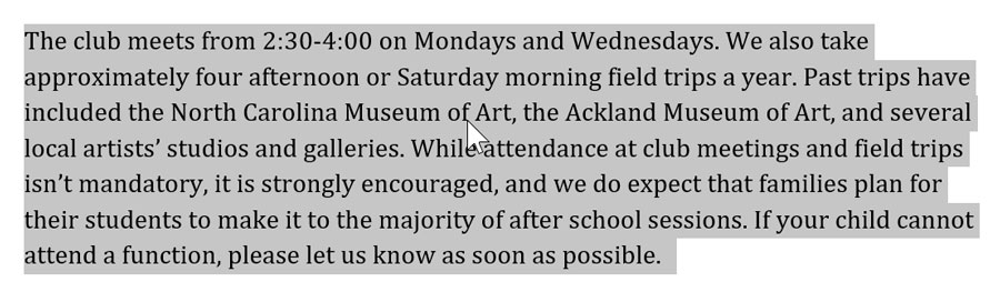 triple-clicking to select a paragraph in Microsoft Word triple-clicking to select a paragraph in Microsoft Word