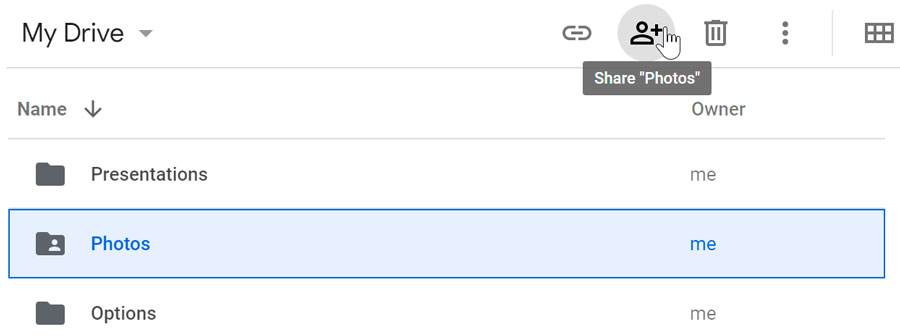 clicking the Share button clicking the Share button