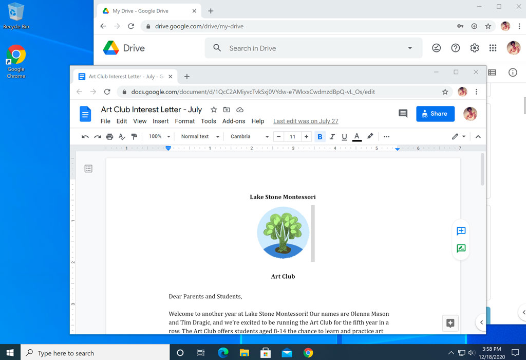viewing a screenshot of Windows 10 desktop viewing a screenshot of Windows 10 desktop