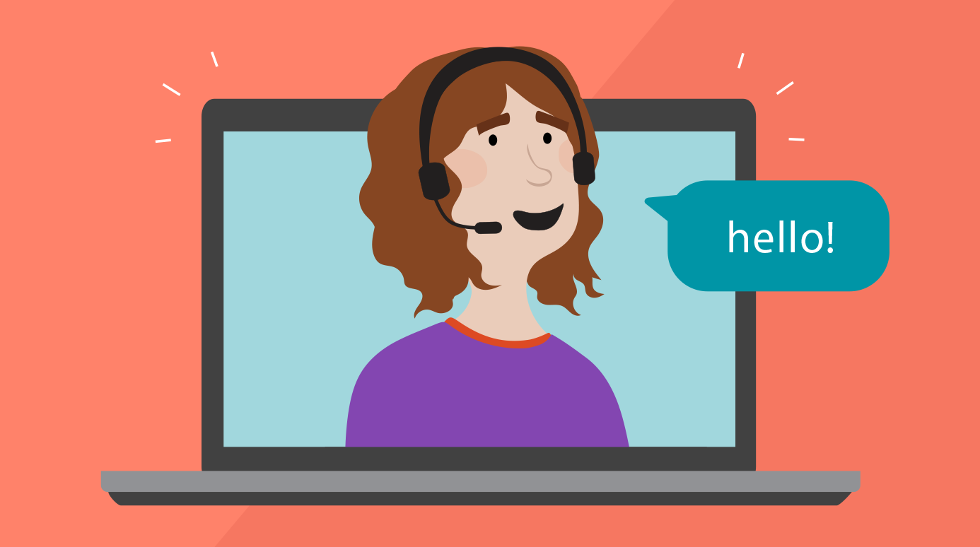 illustration of someone on an online phone call illustration of someone on an online phone call