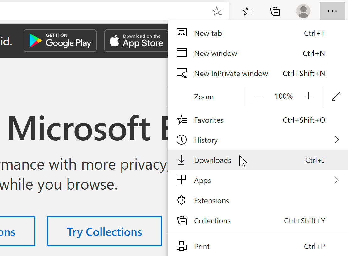 viewing downloads within Microsoft Edge viewing downloads within Microsoft Edge
