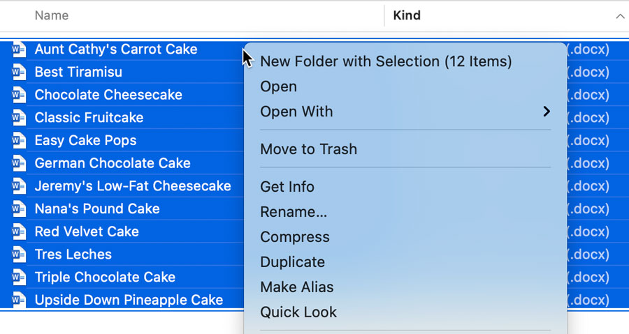 right-clicking files to open menu right-clicking files to open menu