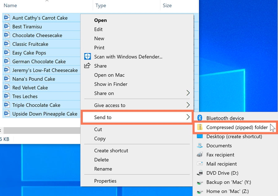 sending files to a compressed folder sending files to a compressed folder