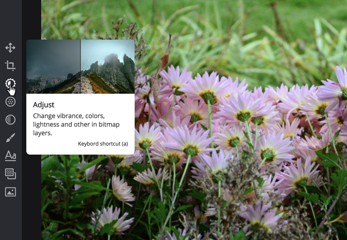 A screenshot of the Pixlr X interface. A screenshot of the Pixlr X interface.