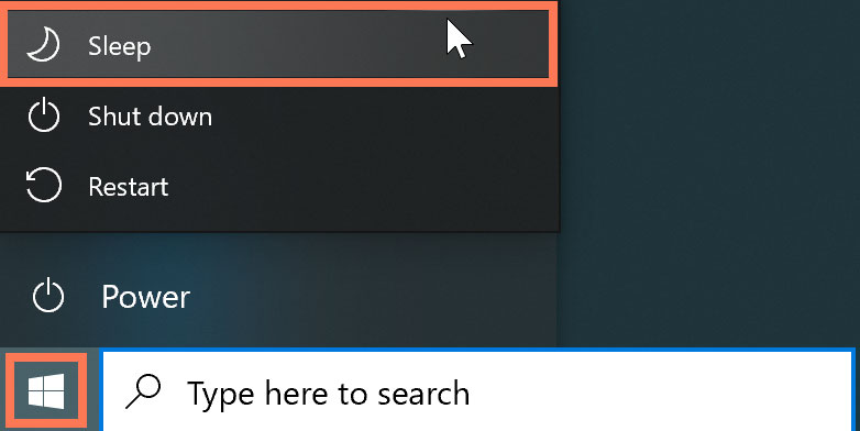 Sleep mode in Windows 10 Sleep mode in Windows 10