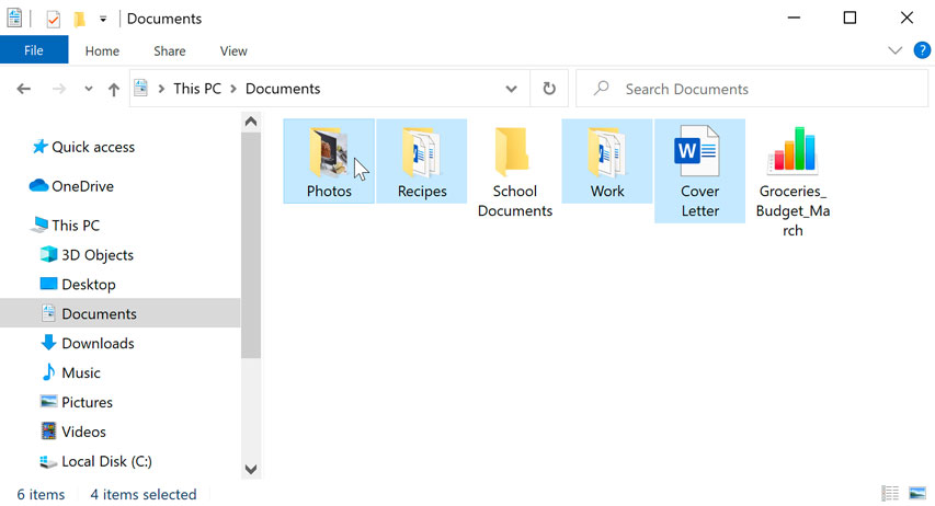 selecting specific files