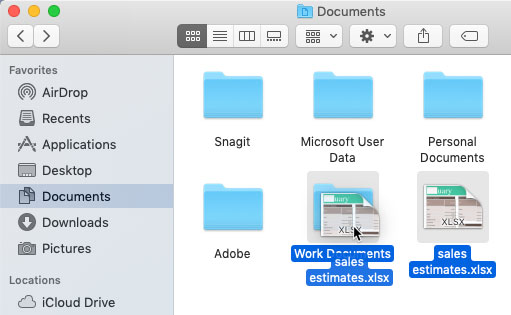 screenshot of dragging a file into a folder screenshot of dragging a file into a folder