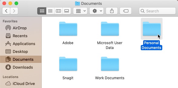 screenshot of double-clicking a folder to open it screenshot of double-clicking a folder to open it