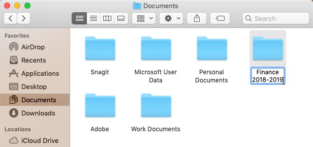 screenshot of renaming a folder screenshot of renaming a folder
