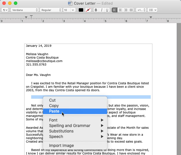 screenshot of clicking Paste after right-clicking screenshot of clicking Paste after right-clicking