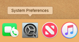 screenshot of the System Preferences in the Dock screenshot of the System Preferences in the Dock
