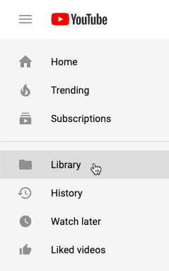 screenshot of the YouTube guide screenshot of the YouTube guide