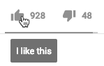 screenshot of YouTube "like" and "dislike" buttons screenshot of YouTube "like" and "dislike" buttons
