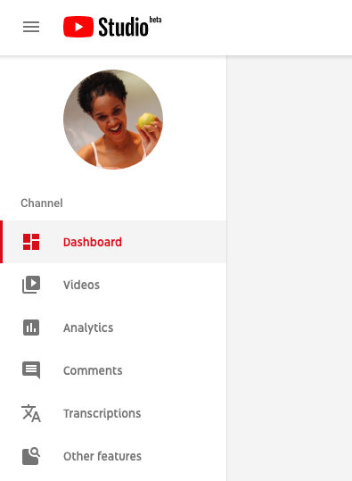 screenshot of the YouTube Studio sidebar screenshot of the YouTube Studio sidebar