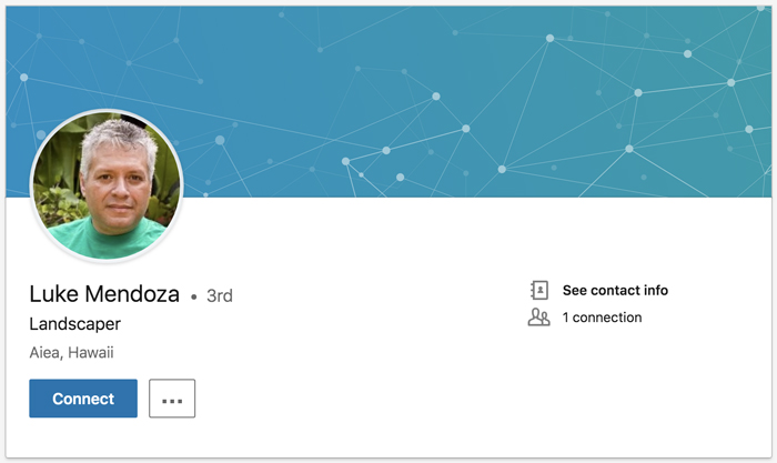 A screenshot of a LinkedIn profile A screenshot of a LinkedIn profile