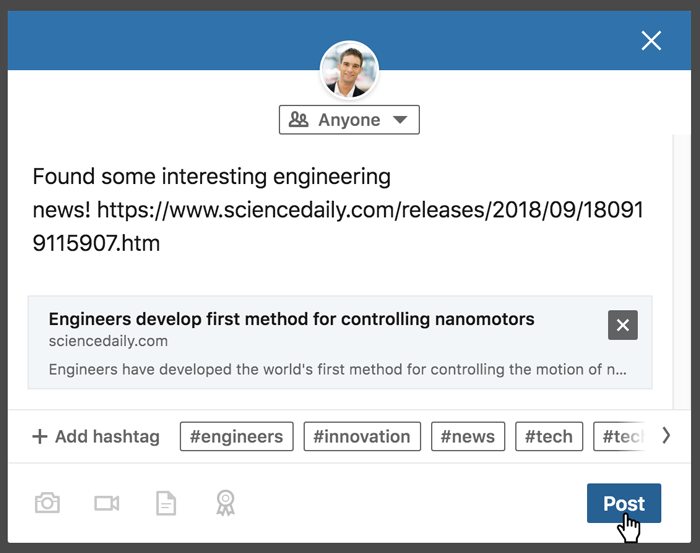 A screenshot of a LinkedIn post A screenshot of a LinkedIn post