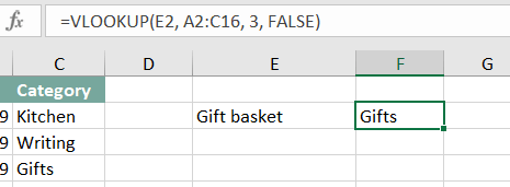 the completed vlookup formula the completed vlookup formula