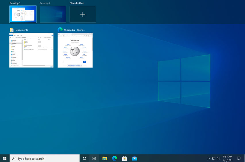 using the Task View feature on Windows 10 using the Task View feature on Windows 10