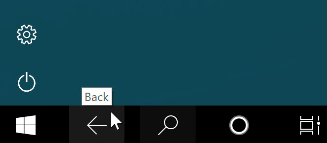choosing the back button choosing the back button