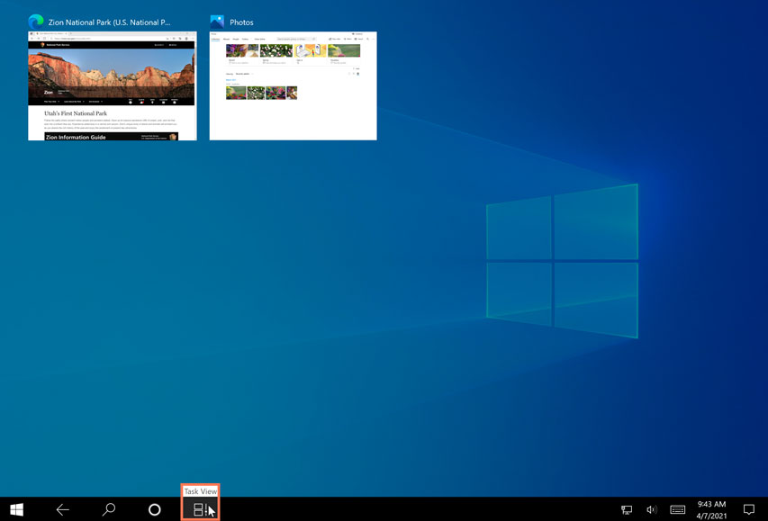 using the Task View feature on Windows 10 using the Task View feature on Windows 10
